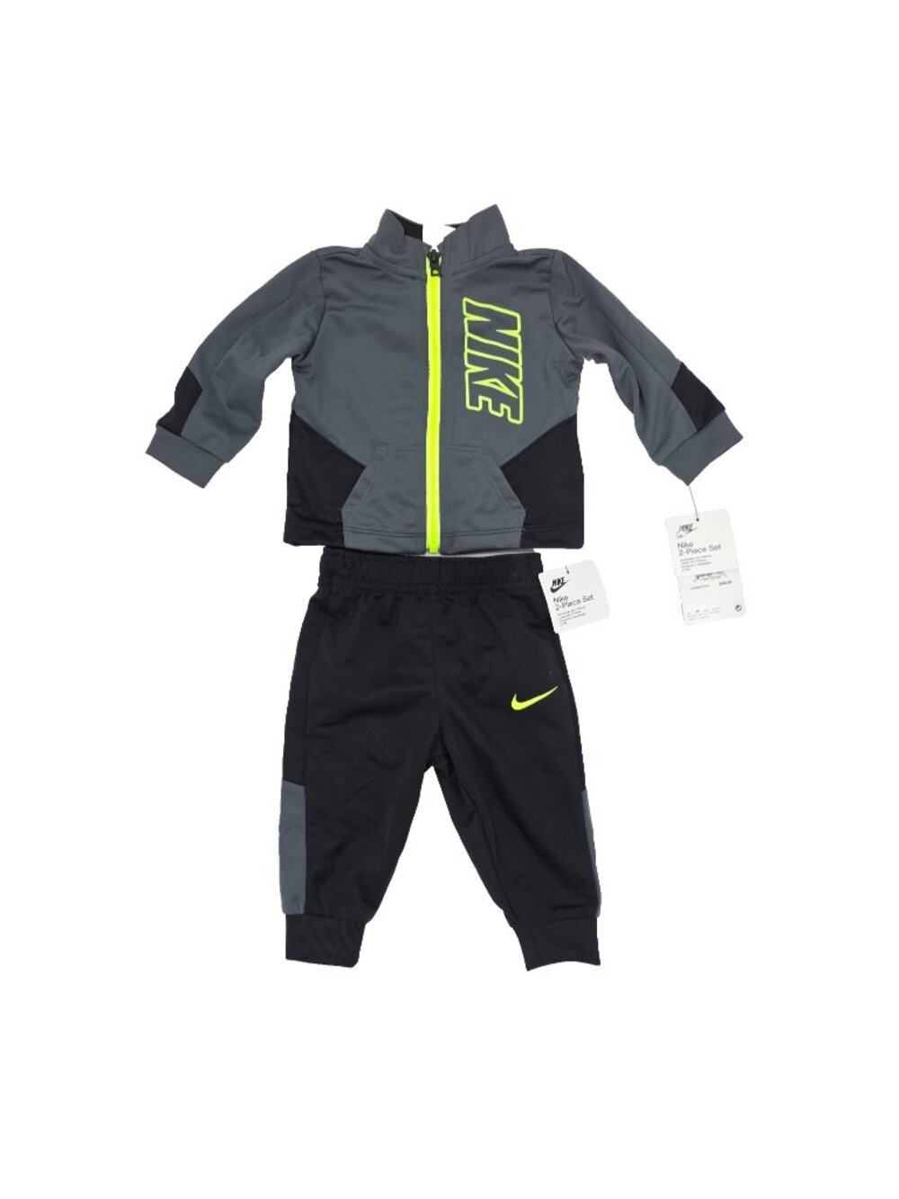 Nike Tricot Track 2 Piece Jacket & Pants Set Baby Boy 6M 6 Months Black Gray